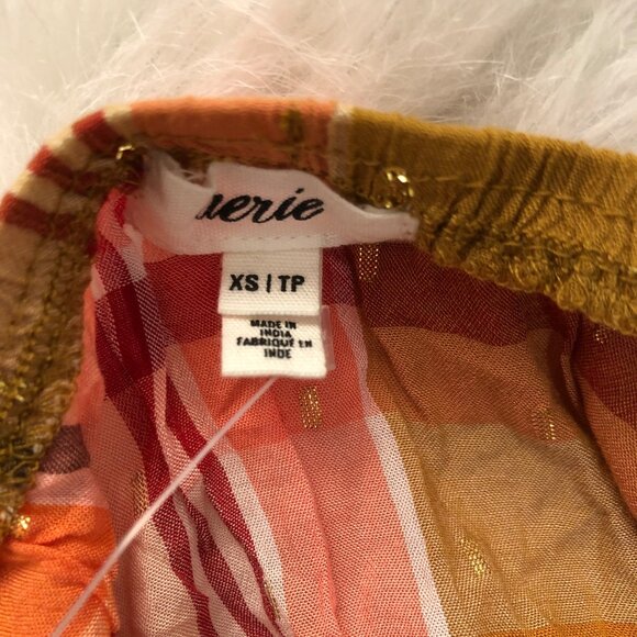 NWT Aerie Plaid Ruffle Mini Dress XS Lurex Thread Tassel Halter Neck – Chic - Picture 4 of 8